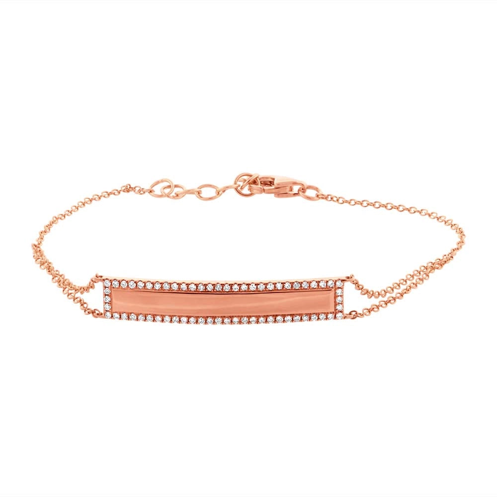 14K Rose Gold Diamond ID Bracelet