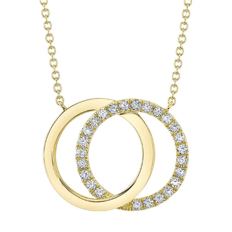 14K Gold 0.31 Carat Interlocking Circles Pendant Necklace