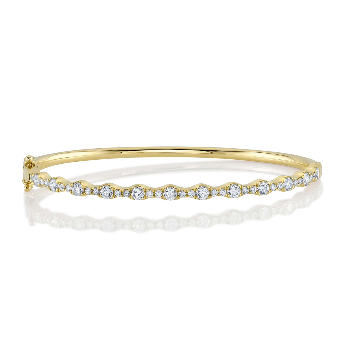 14K Yellow Gold Diamond Bangle Bracelet