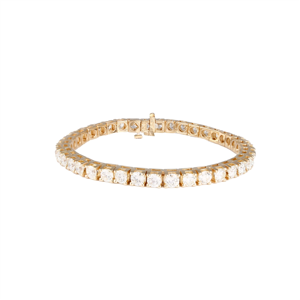 14K Yellow Gold Diamond Tennis Bracelet