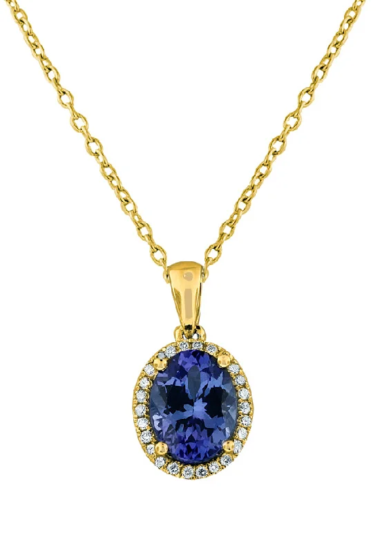 14K Yellow Gold Tanzanite and Diamond Pendant, 1.86 TCW