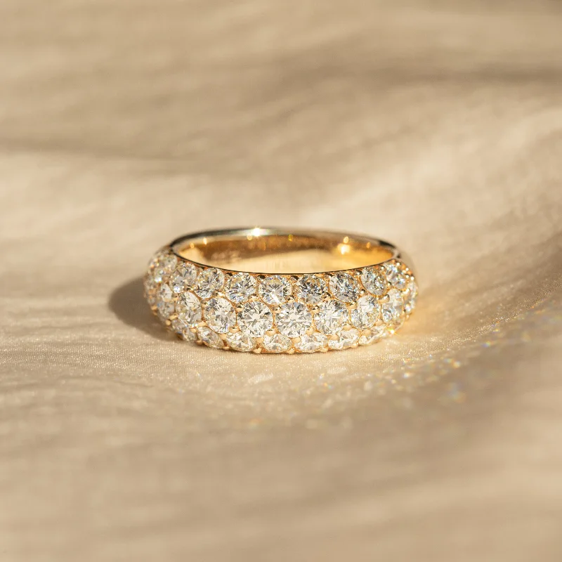 18K Yellow Gold 2 Carat Diamond Pave Band