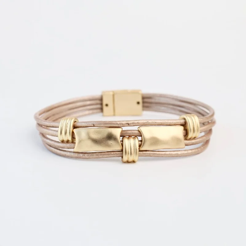 Matte Gold Champagne Rectangle Bracelet