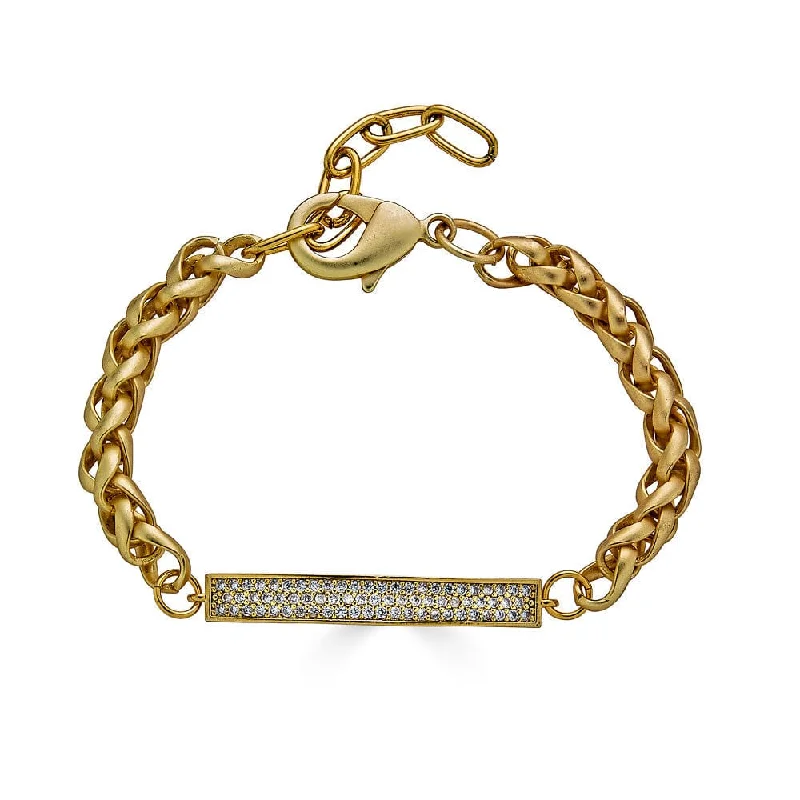 Matte Gold Pave Connector Bracelet