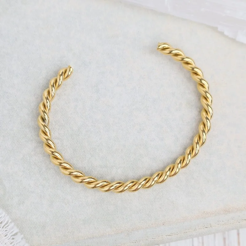 The Gold Twisted Waterproof Cuff Bracelet