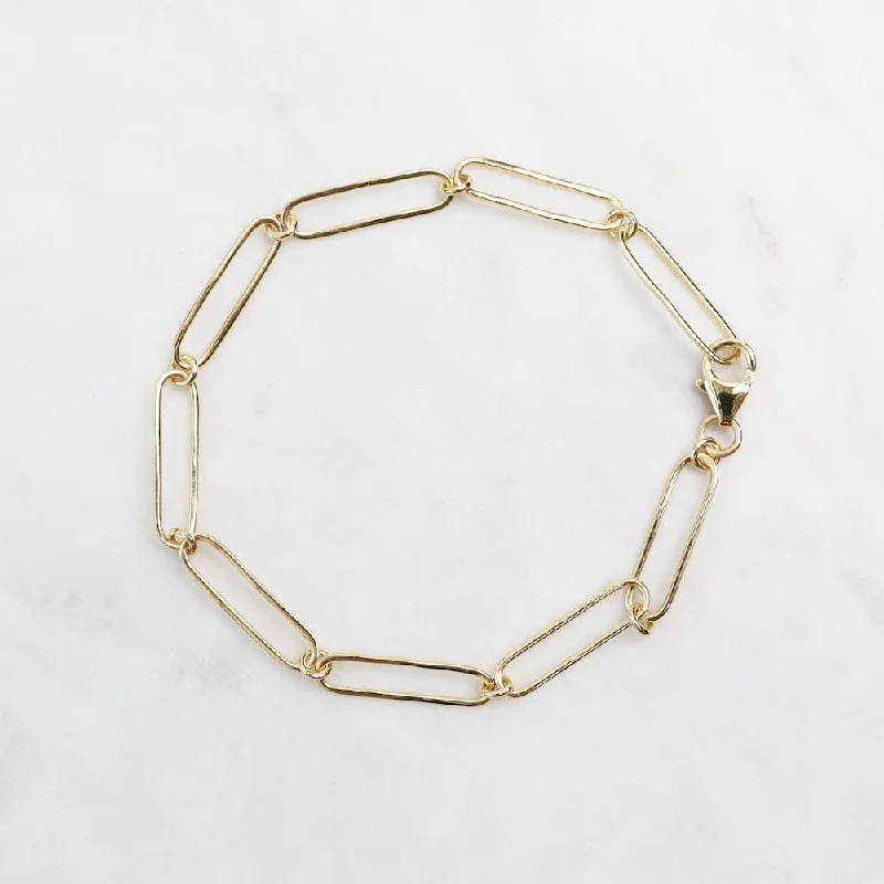 24k Gold Vermeil Paperclip Chain Bracelet