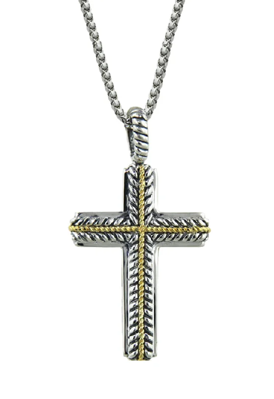 Balissima Sterling Silver and 18K Gold Cross Pendant