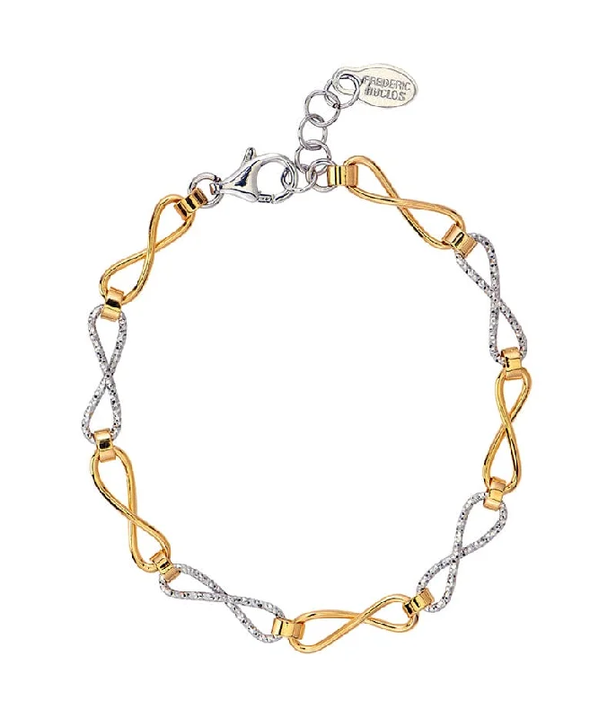 Sterling Silver & Yellow Gold Plated Infinity Bracelet