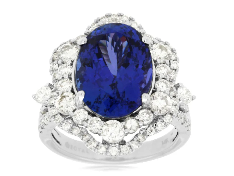 Bremer Jewelry Tanzanite and Diamond Fashion Ring in 14K White Gold (8.05ctw)