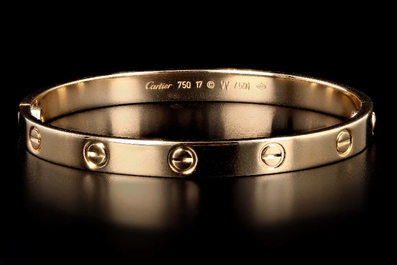 Modern Cartier 18K Yellow Gold Love Bracelet Size 17