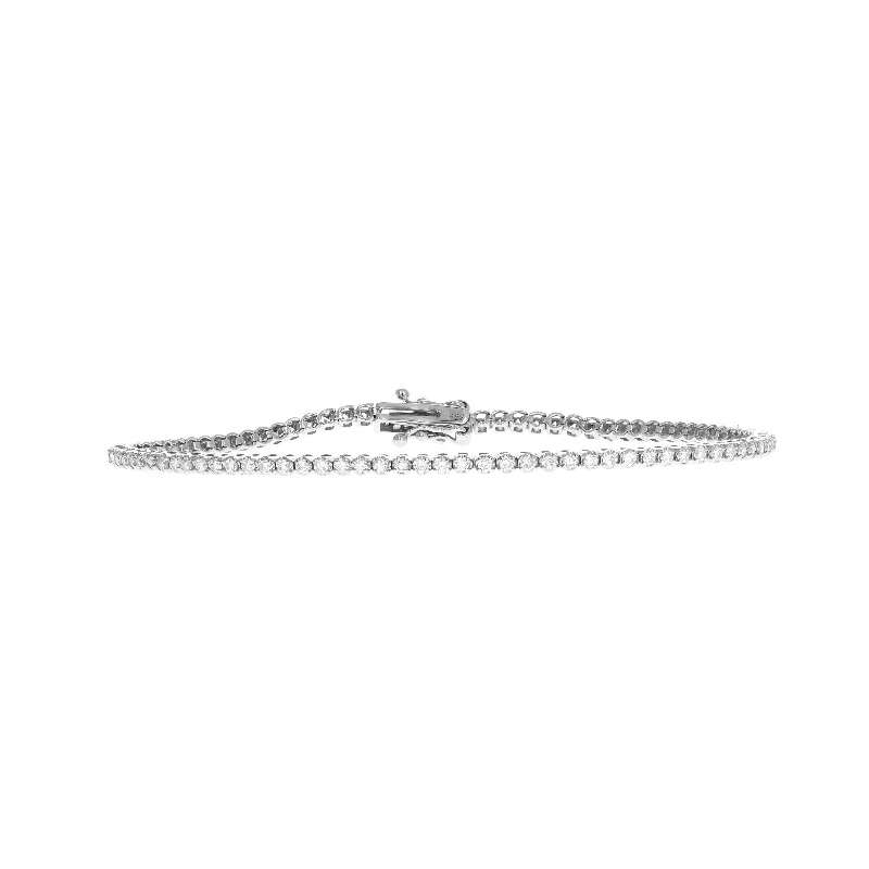 14K Gold 1.20 Carat Round Brilliant Diamond Tennis Bracelet