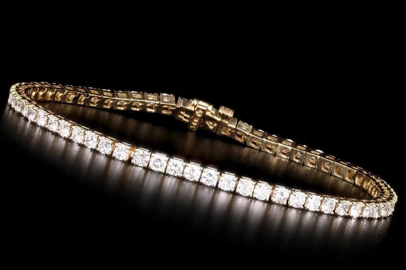 New 14K Yellow Gold 3.90 Carats in Total Diamond Tennis Bracelet