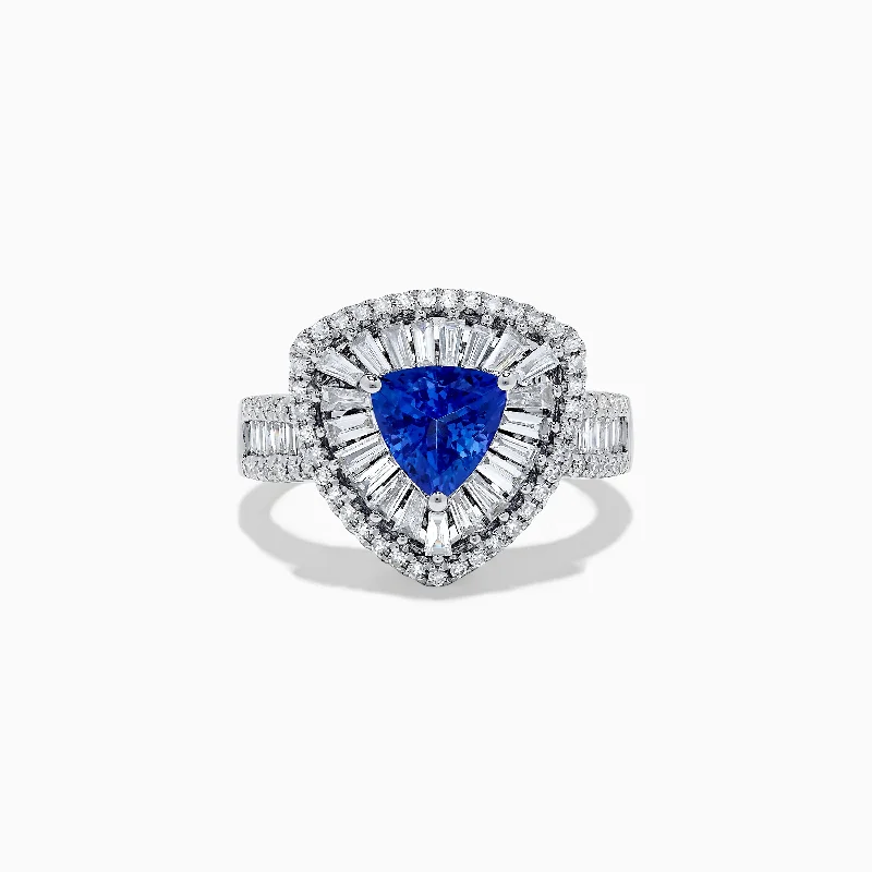 14K White Gold Tanzanite and Diamond Ring