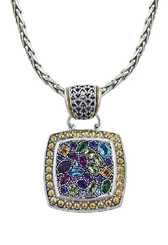 925 Multi Gemstone Pendant, 4.97 TCW