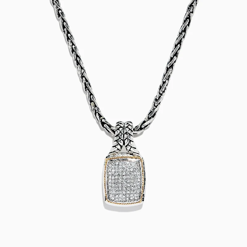 925 Sterling Silver & 18K Gold Diamond Pendant, 0.27 TCW