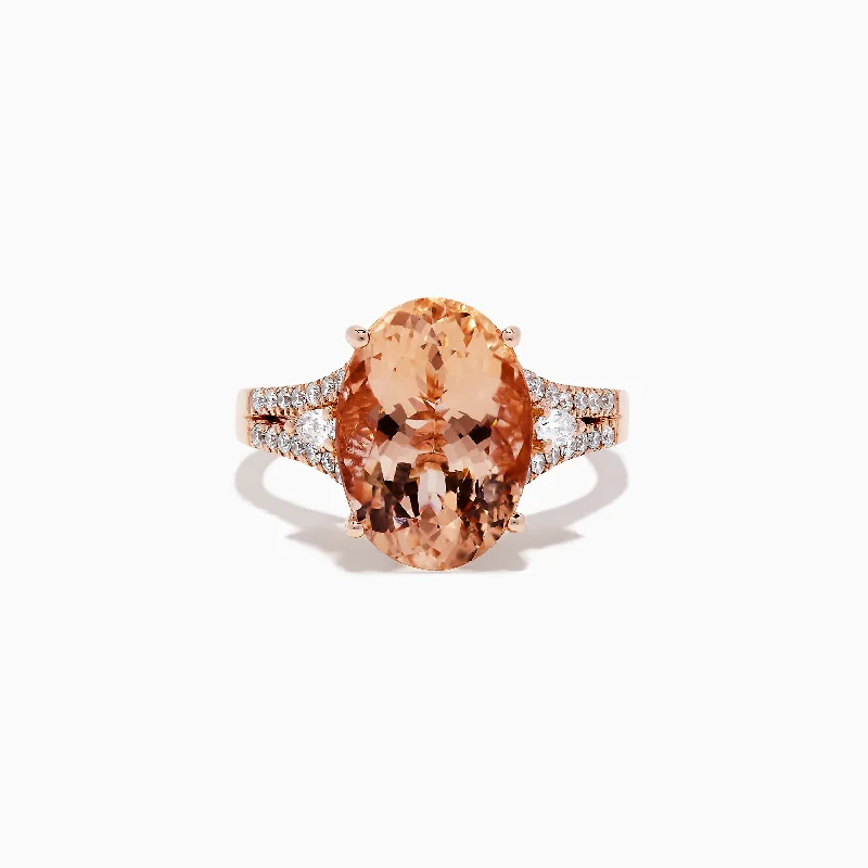 Blush 14K Rose Gold Morganite and Diamond Ring