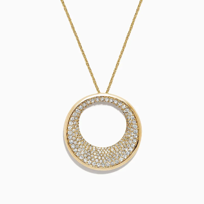 D'Oro 14K Yellow Gold Diamond Pendant, 1.95 TCW