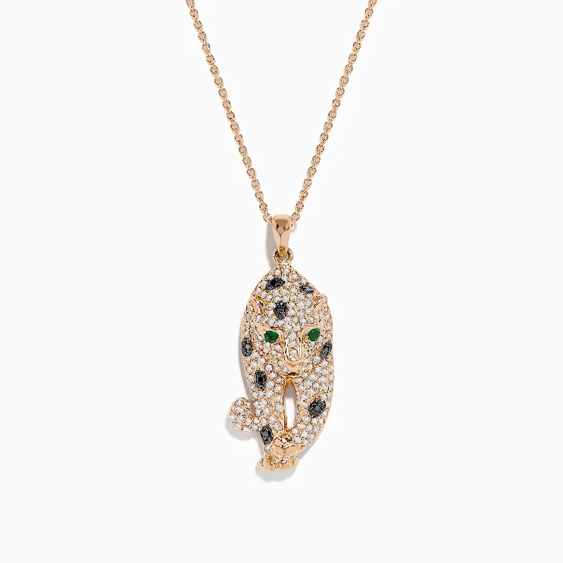 Signature 14K Rose Gold Diamond & Emerald Pendant, 0.79 TCW