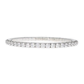 Extensible 18K White Gold Diamond Stretch Tennis Bracelet