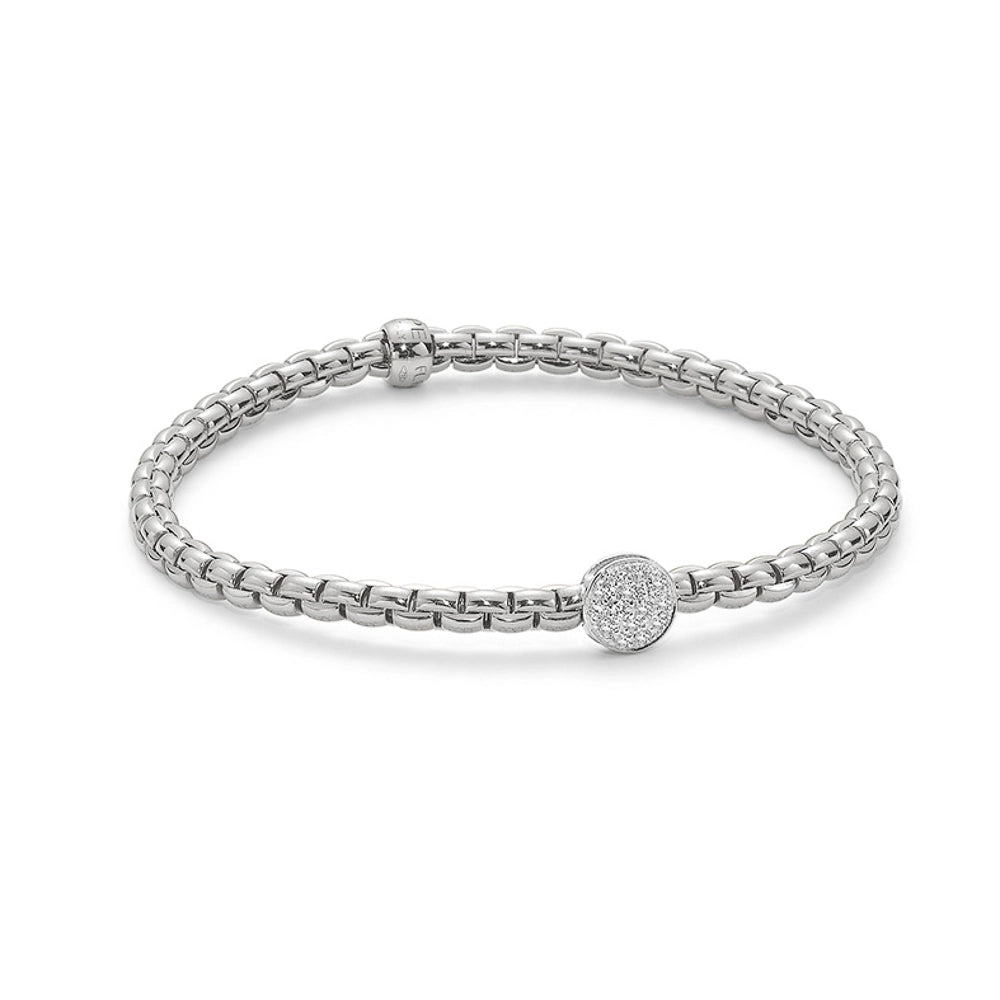 FOPE 18K White Gold Eka Collection Diamond Bracelet, Medium Size