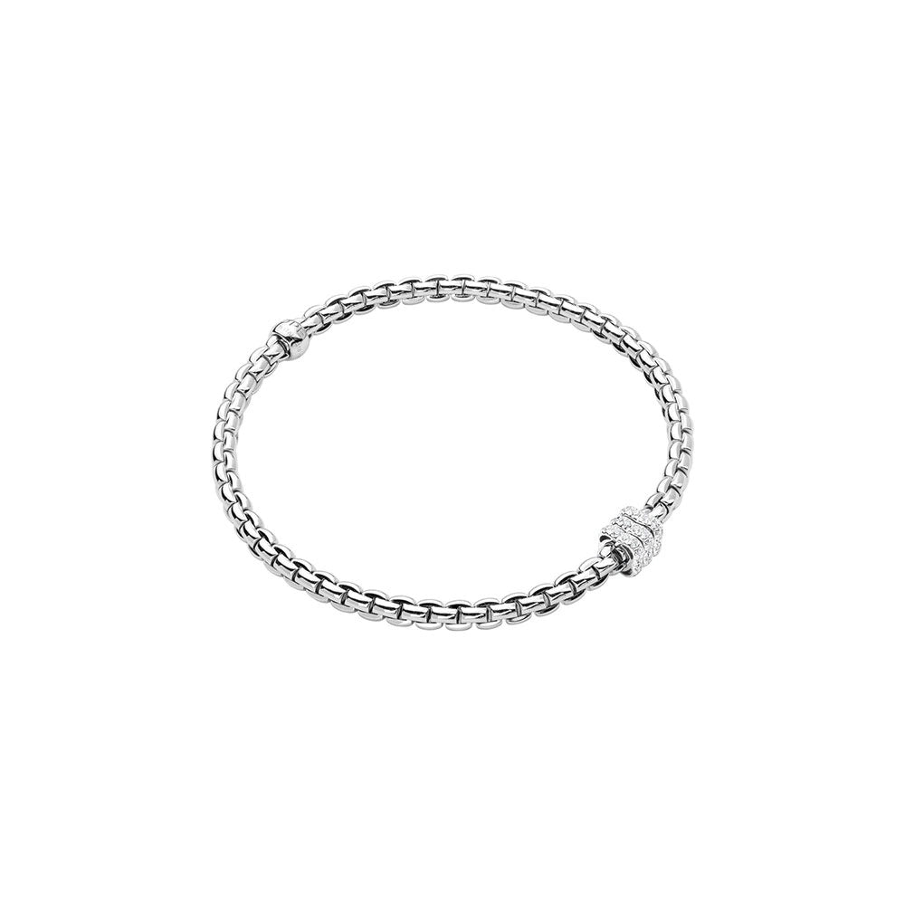 Fope 18K White Gold Eka Collection Diamond Bracelet, X-Small Size