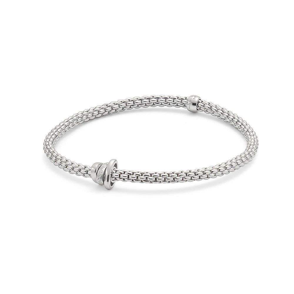 Fope 18K White Gold Prima Collection Diamond Bracelet, Large Size