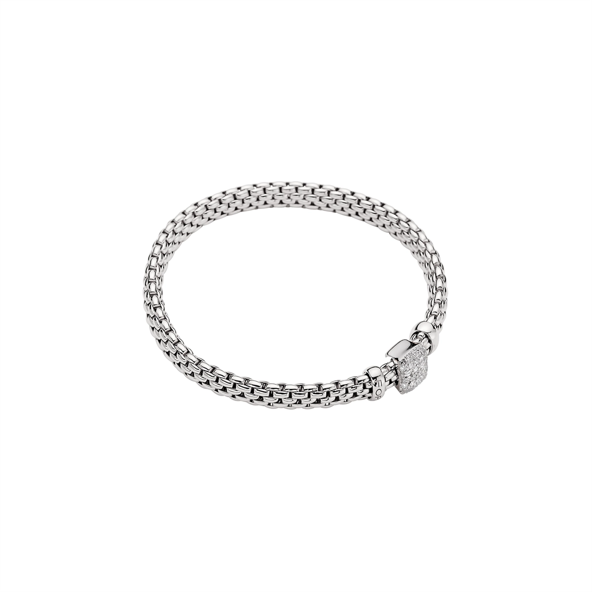 Fope 18K White Gold Vendome Collection Diamond Bracelet, Small Size