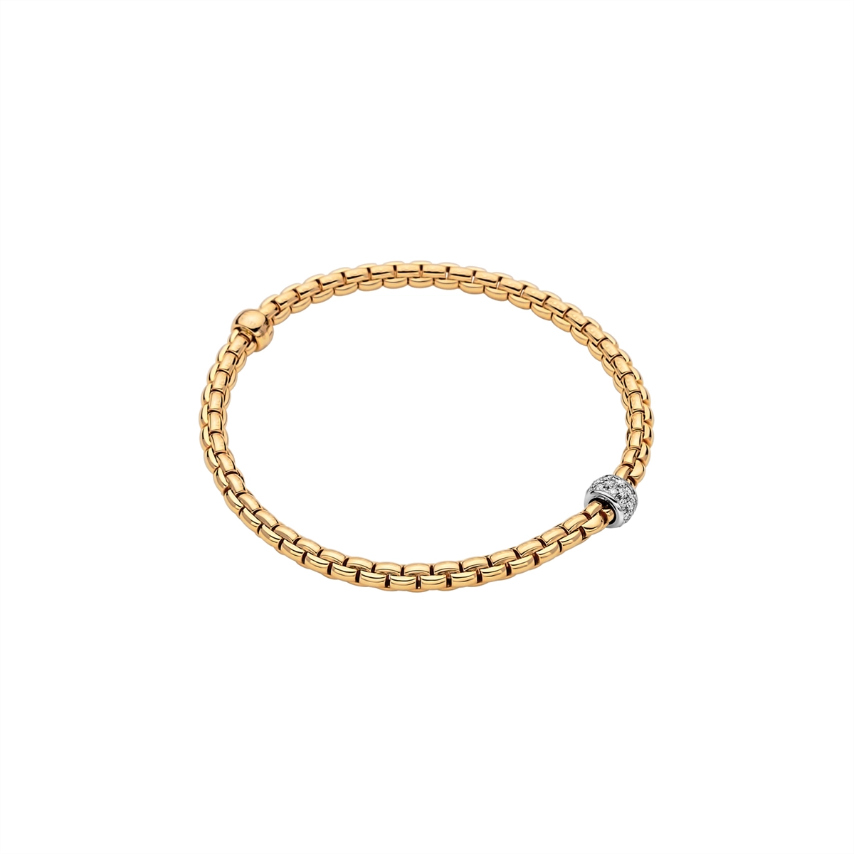 Fope 18K Yellow Gold Eka Collection Diamond Bracelet, X-Large Size