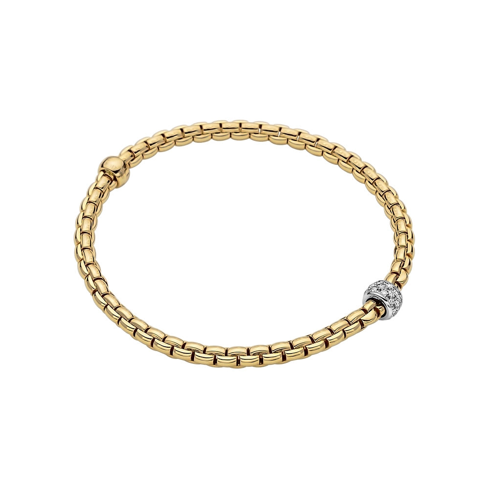 Fope 18K Yellow Gold Eka Collection Diamond Bracelet, X-Small Size