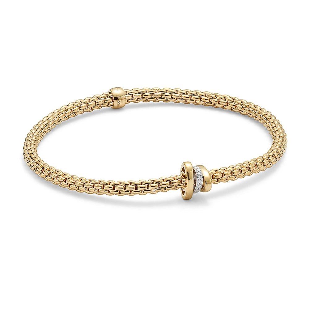 FOPE 18K Yellow Gold Prima Collection Diamond Bracelet, Medium Size