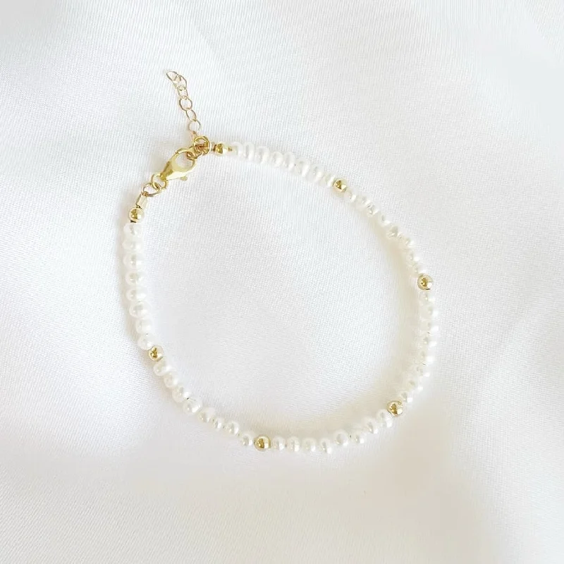 Freshwater Pearl Beaded Gold Filled Bracelet