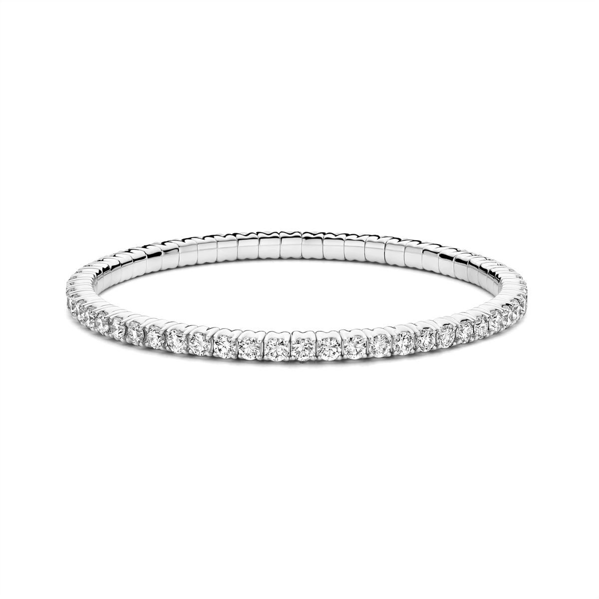 Hulchi Belluni 18K White Gold Tresore Diamond Stretch Bracelet