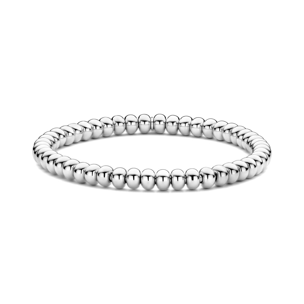 Hulchi Belluni Larger Bead White Gold Bracelet-medium length