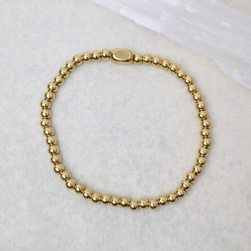 4mm Plain Ball Bracelet in Gold Plated Stainless Steel