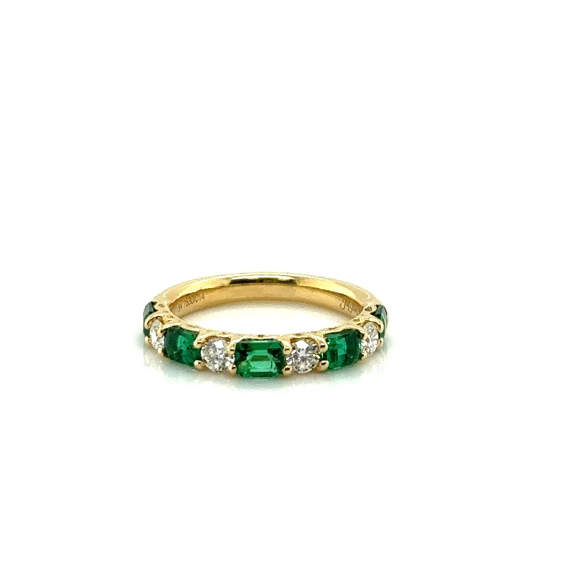 JB Star Emeralds and Diamonds Half Anniversary Fashion Ring in 18K Yellow Gold (1.63ctw)