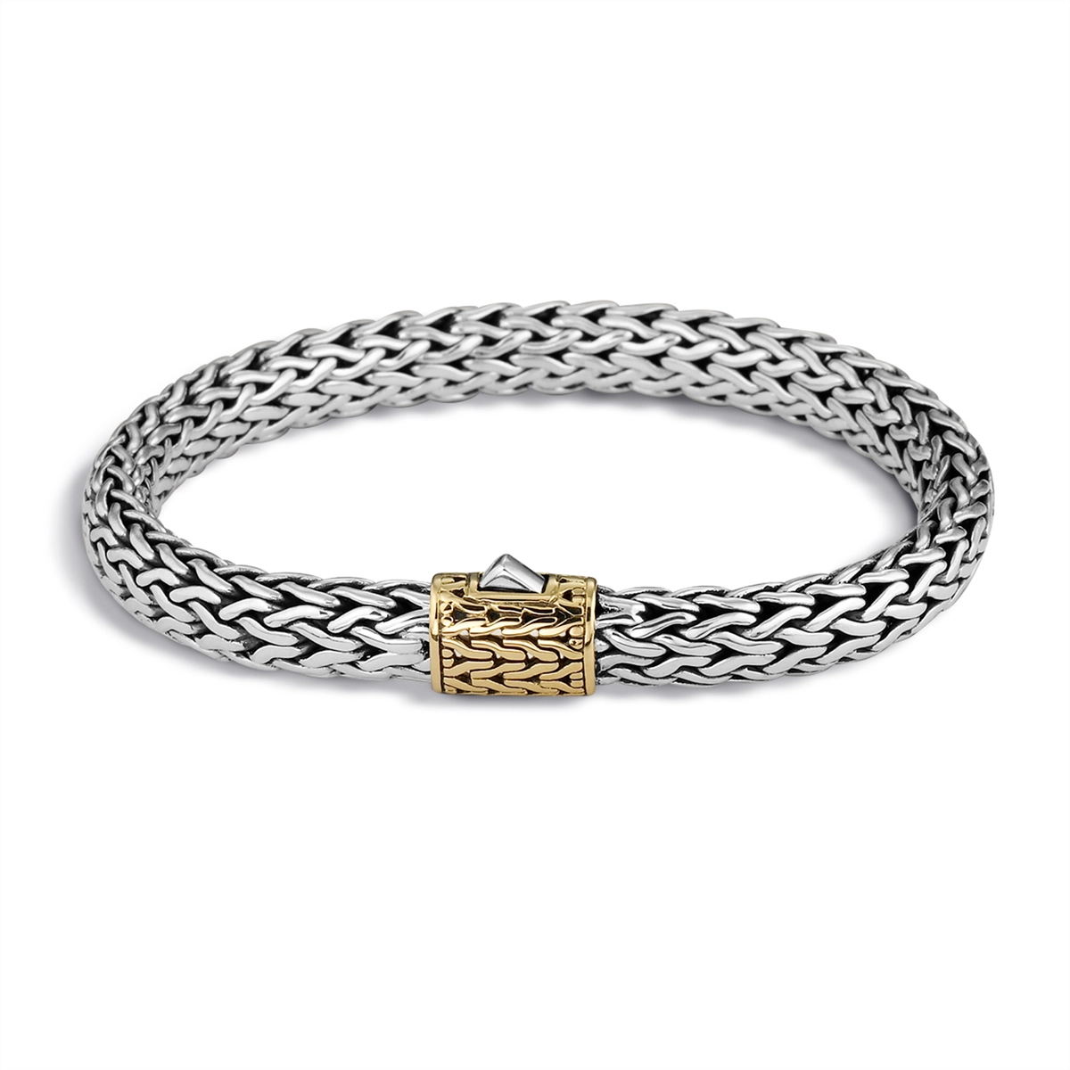 John Hardy Classic Chain Silver & Gold 7.5mm Bracelet, Size M