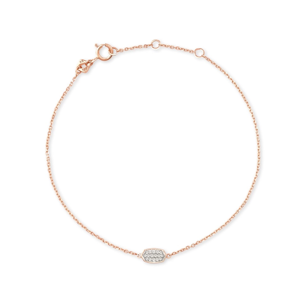 Kendra Scott Millicent Delicate 14K Rose Gold Diamond Bracelet