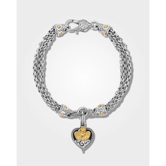 Konstantino Angelic Silver and 18K Gold Ethereal Heart Chain Bracelet