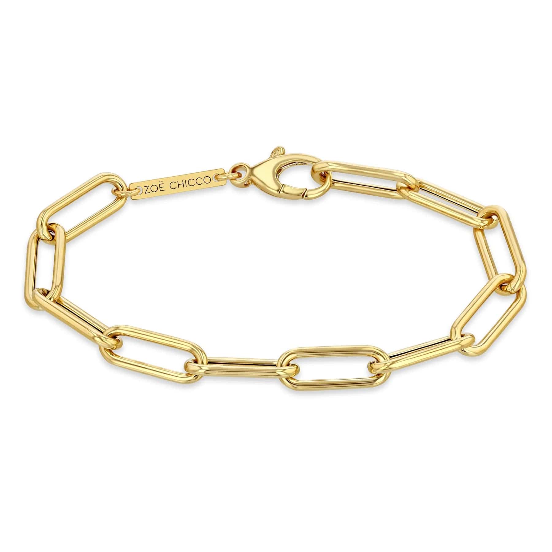 14k Gold Large Paperclip Chain Bracelet