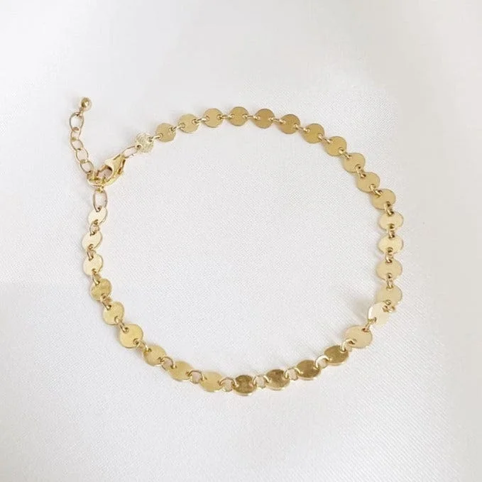 Luxe Sequin Disc Chain Gold Filled Bracelet