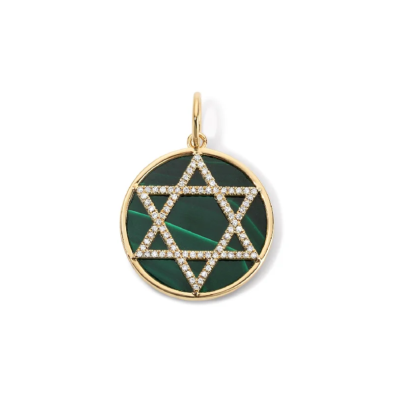 Malachite Star of David Pendant