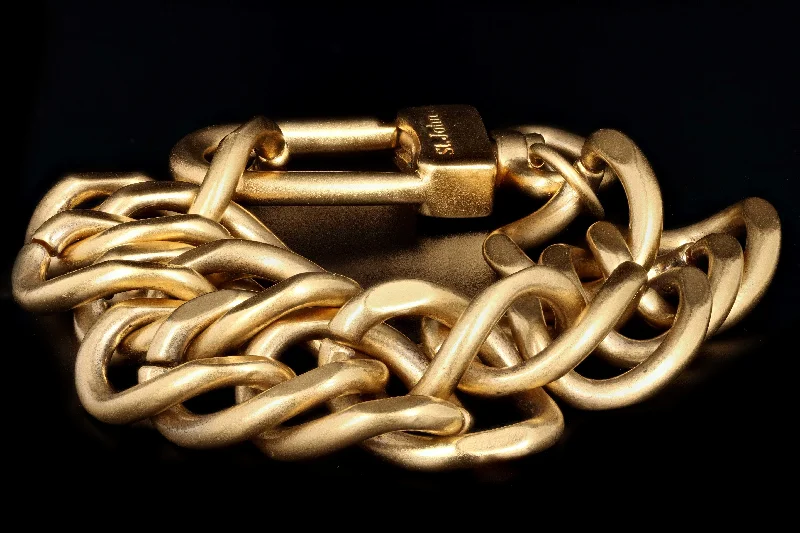 St. John Chunky Brushed Gold Plated Curb Link Bracelet