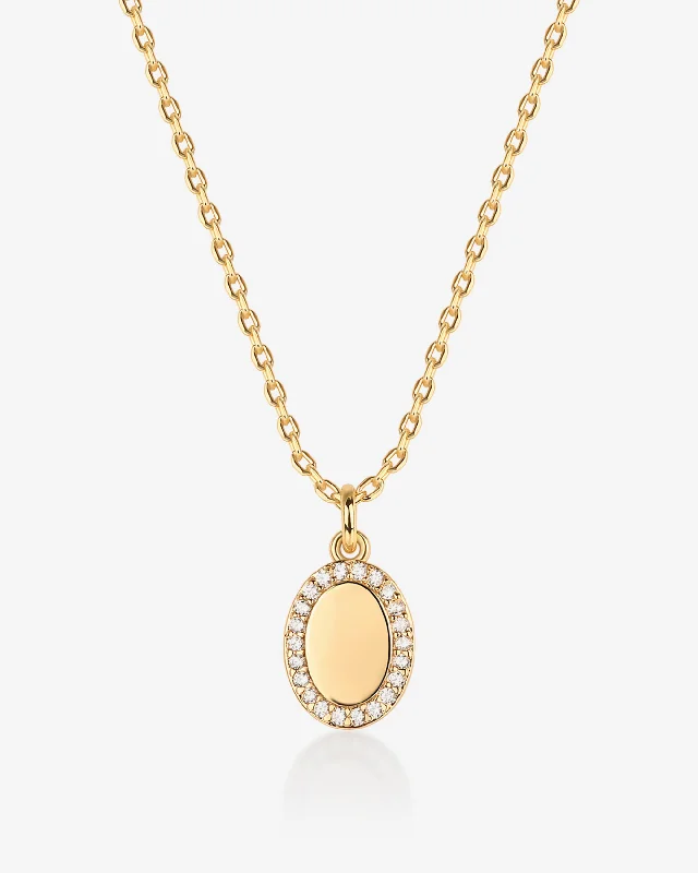 Oval Cubic Zirconia Pendant Necklace