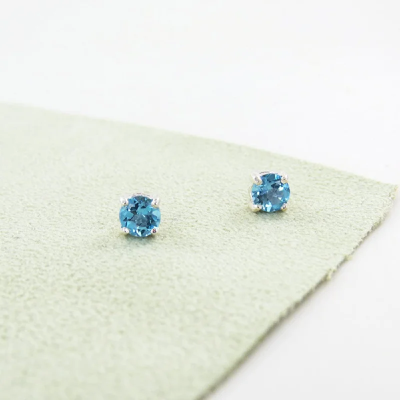 Swiss Blue Topaz Post Earring