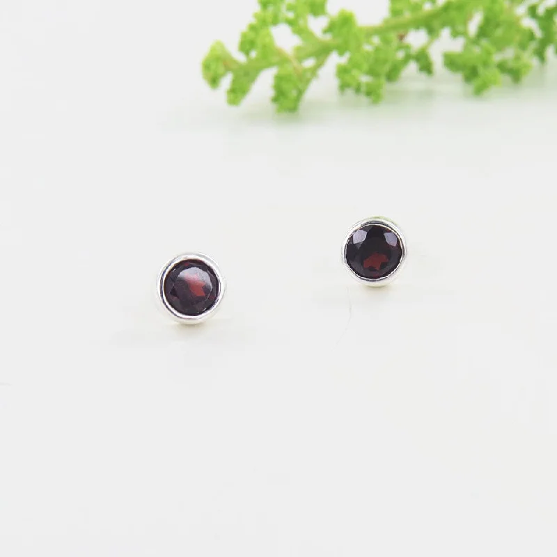 Large Garnet Post Earring