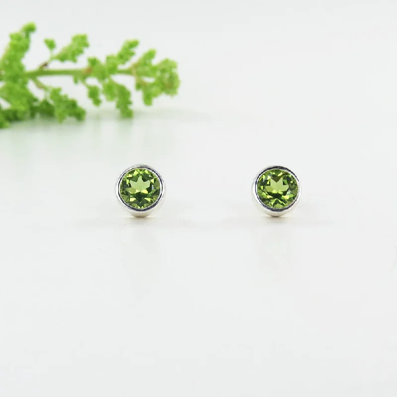 Large Peridot Post Earring