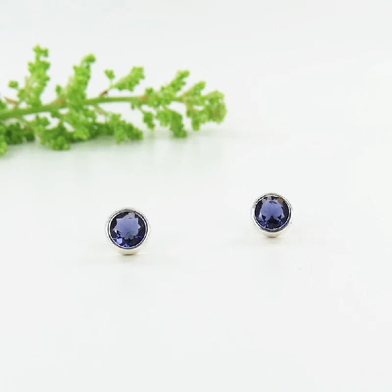 Iolite Dot Post Earring