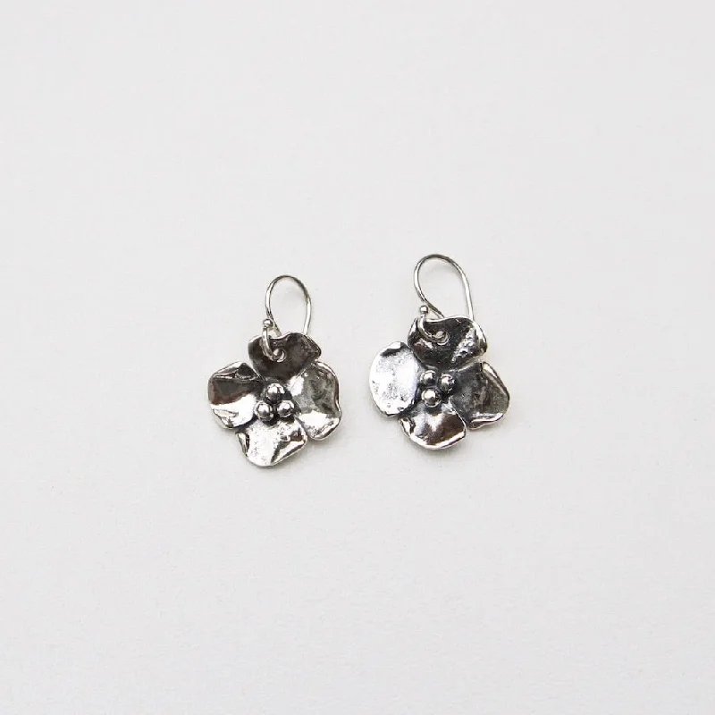 Sterling Silver Dogwood Flower Earrings