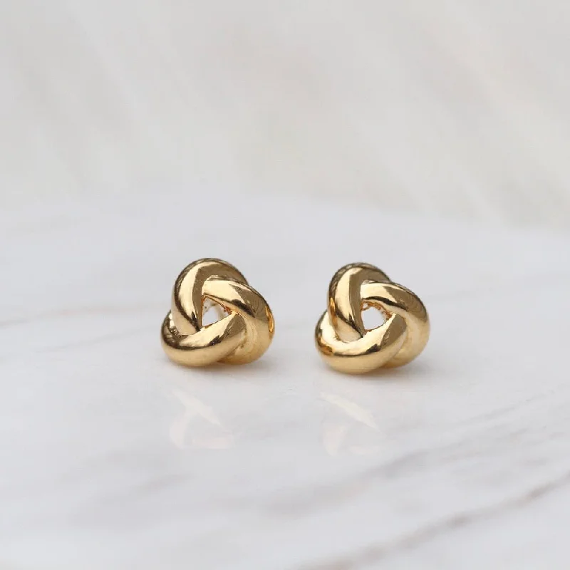 14k Gold Small Love Knot Post Earrings