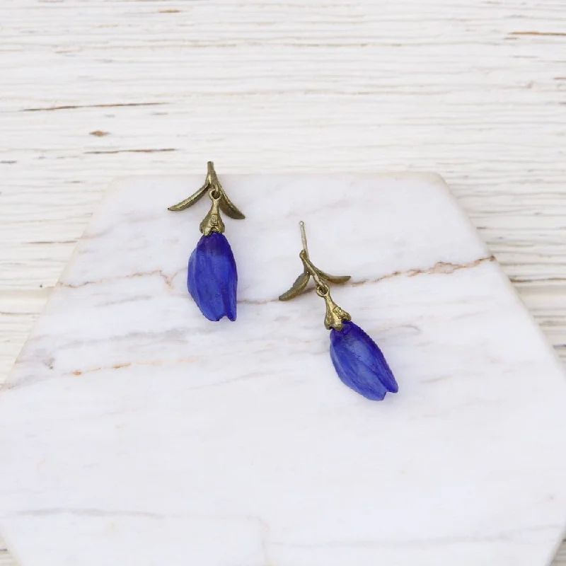 Blue False Indigo Post Earrings